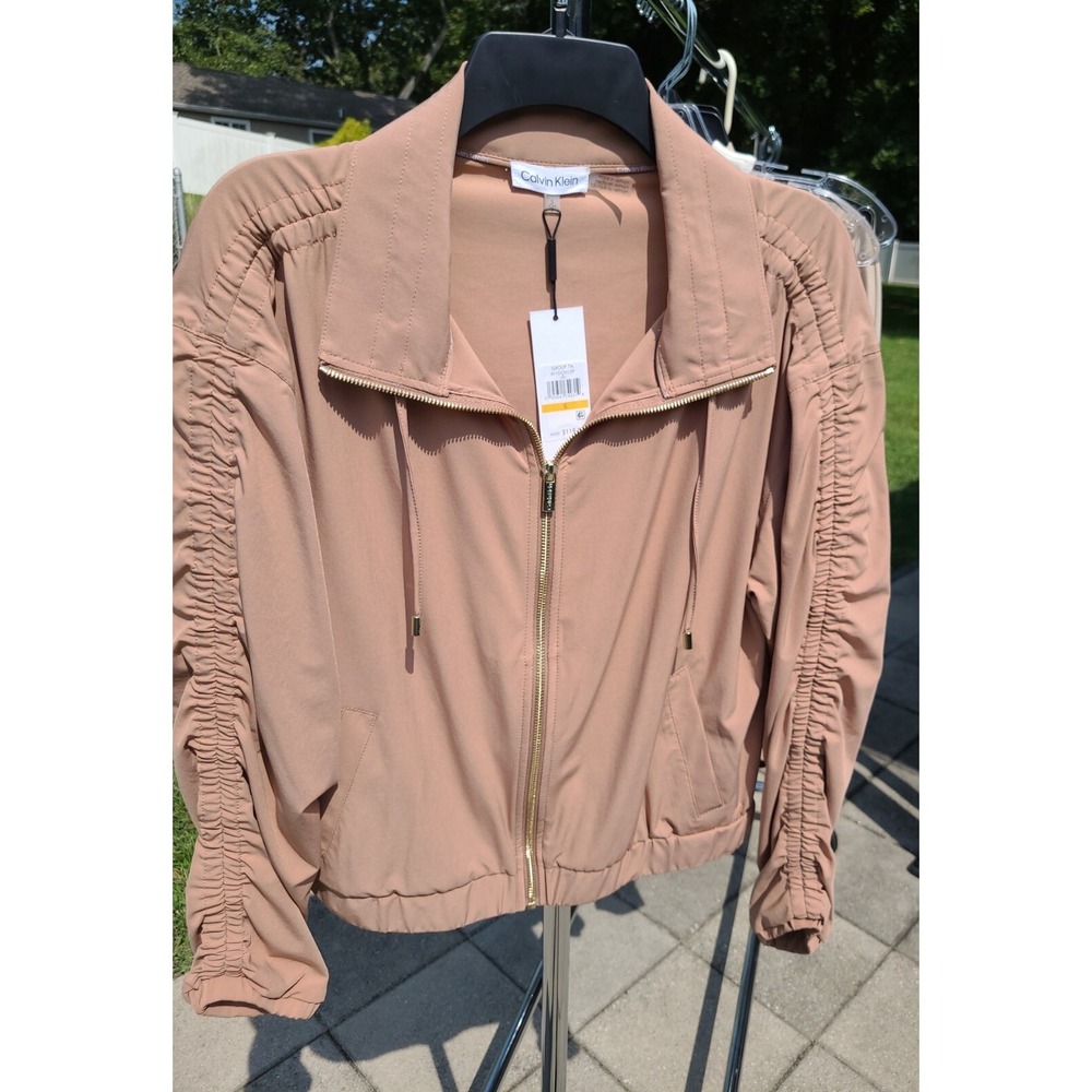 Calvin Klein Women's‎ (Small) Zip Up Jacket Activewear Beige